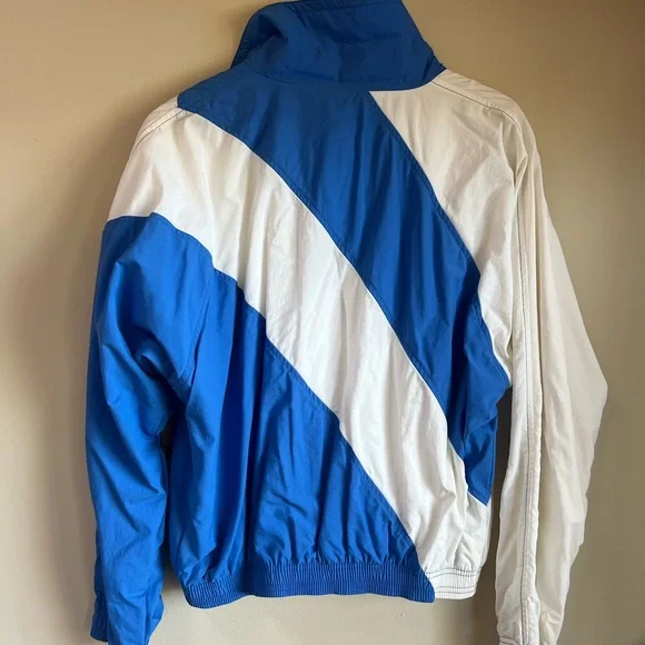 RARE NWT VINTAGE Ellesse Blue and White Windbreaker Jacket & Pant Set